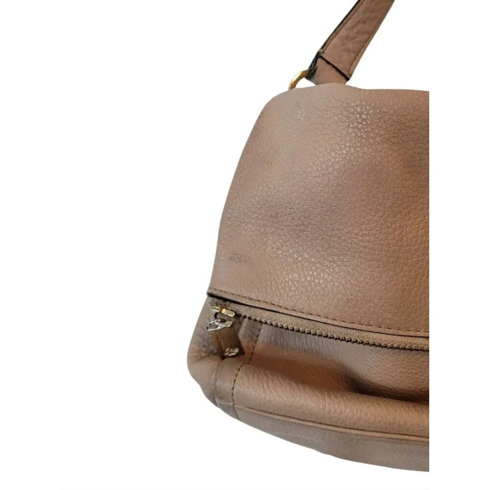 kate spade Leather Crossbody Bag in Nude Tan with Gold Hardware
